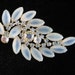 Vintage Blue Frosted Glass and Ab Rhinestone Brooch
