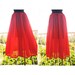 hand made Scarlet Red Chiffon Pleated Long Skirt by woozwass
