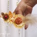Vintage Style Hair Fascinator - Feather Headpiece - Orange Champagne Red - Autumn Wedding
