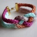 Hand Dyed Crochet Tube Color block Knot Bracelet