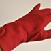 very red wool gloves
