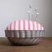 Jello Mold Pincushion - Rustic Red Cotton Ticking