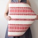 Vintage Wallpaper Roll - Ca. 1950s Red and White Scandinavian / Bavarian Cottage Folk Stripes