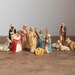 Miniature Christmas Nativity - Vintage Hard Plastic 12 Piece Figurine Set, British Hong Kong