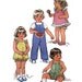Simplicity 5469 Vintage 80s Toddlers' Jumpsuit and Rompers, Pullover Sundress and Panties Sewing Pattern - Uncut - Size 1/2 and 1