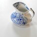 Antique French Porcelain Pitcher Blue and White Transferware