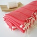 Turkish BATH Towel Handwoven Peshtemal - SOFT - Fluorescent Orange