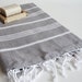 Turkish BATH Towel - Classic Peshtemal - Dark Gray