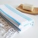 Turkish BATH Towel - Classic Peshtemal - White (crystal blue striped)