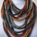 Knit Scarf Necklace - loop scarf -infinity scarf -neck warmer -knit scarflette -in gray, brown, beige, brick