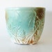 Vintage McCoy Pottery Aqua Umber Pine Cone Rustic Footed Planter Jardiniere