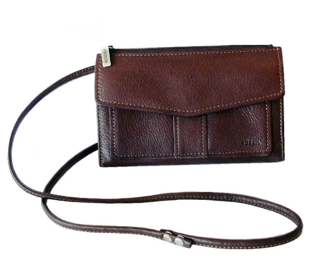 strap black for bag by Brown Fossil Leather With Vintage Wallet Chocolate belmodo