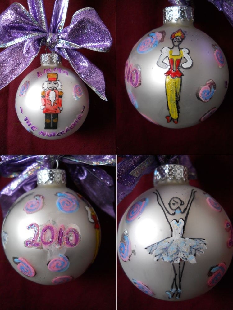 The Nutcracker Ballet hand painted glass ornament RESERVED