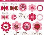 Heart Flowers Personal and Commerical Use Clipart Set Il_170x135