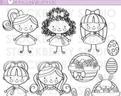 Stick Figure Easter Digital Stamp Personal and Commerical Use Clipart Set Il_170x135