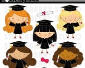 Stick Figure Graduation Girls Personal and Commerical Use Clipart Set Il_170x135
