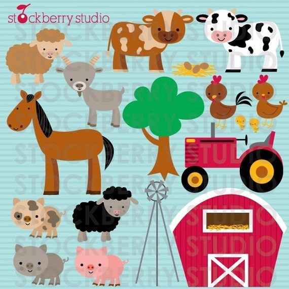 Farm Animal Clipart Set Il_570xn