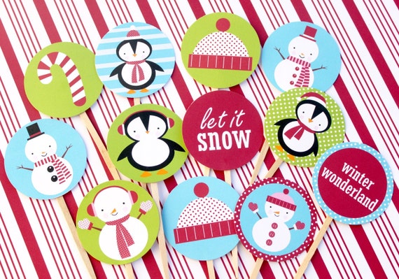 2 inch Winterland Printable Cupcake Toppers Il_570xn