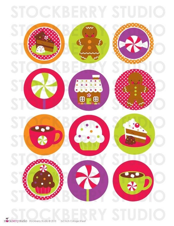 2 inch Gingerbread Printable Cupcake Toppers Il_570xn