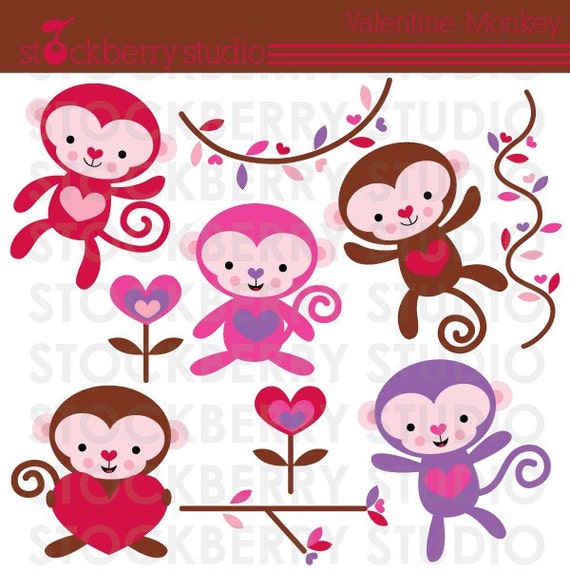 valentine monkey clipart - photo #9