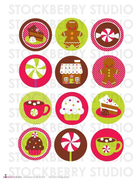 2 inch Gingerbread Printable Cupcake Toppers Il_570xn