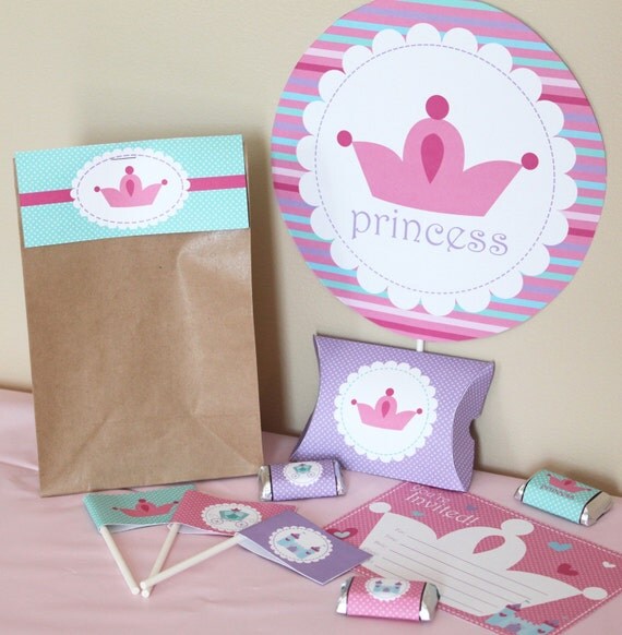 Princess Printable DIY Party Package - INSTANT DOWNLOAD Il_570xn