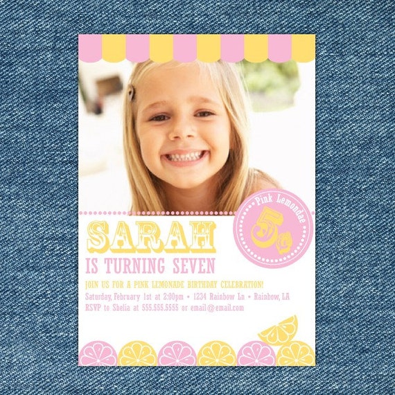 Pink Lemonade Birthday Invitation Printable - Pink Lemonade Invitations - Lemonade Birthday Invitation - Girl 1st Birthday Invitation Il_570xn
