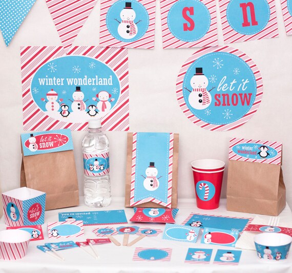 Winter Wonderland Party Printable Decorations Kit Il_570xn
