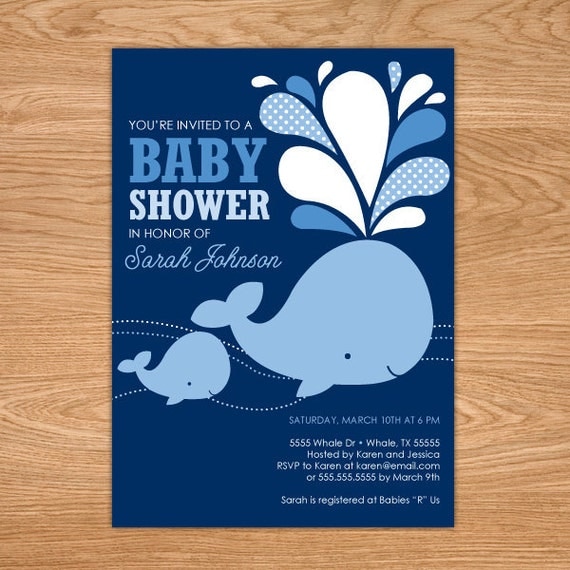 Whale And Anchor Baby Shower Invitations 7