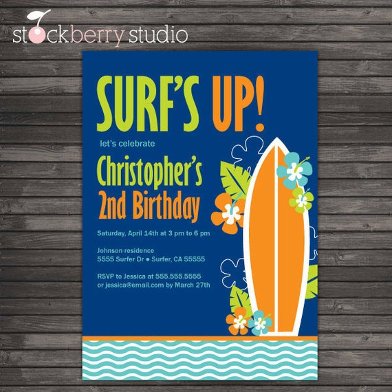 Surf Birthday Party Invitations 9