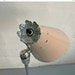 Vintage Adjustable Lamp Metal Folding Spotlight Pale Pastel Salmon Pink and Silver with Little Star Cut Outs Music Stand Style