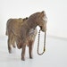 Vintage Metal Horse Figurine Country Western Cowboy Rustic Chippy Patina Bronze Brown Office Desk Decor Southwest Paperweight
