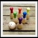 RESERVED Wooden Mini Bowling Game AND Knotty Bambini Personalized