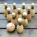 Wooden Bowling Game, Waldorf Toy, 10 pins