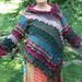 elven cranberry hollow kimono wrap sweater, vegan, recycled, upcycled clothing, gypsy, cranberry green teal brown