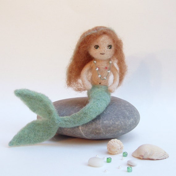 Little mermaid needle felted mermaid doll