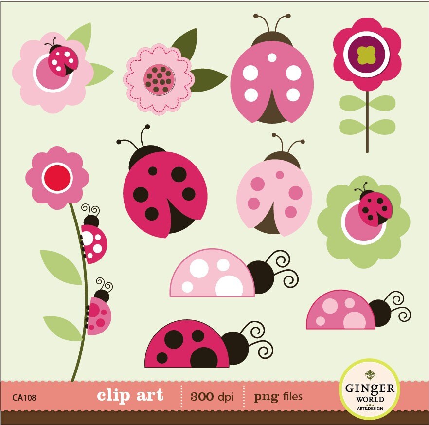 pink ladybug clip art free - photo #22