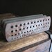 Collection of Drill Bit Holders and Guage - Vintage Desk Accessory Stand - Holes in Steel - Rusty Decor