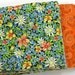 Blue and Orange Floral 40 - 4 inch Fabric Quilt Squares