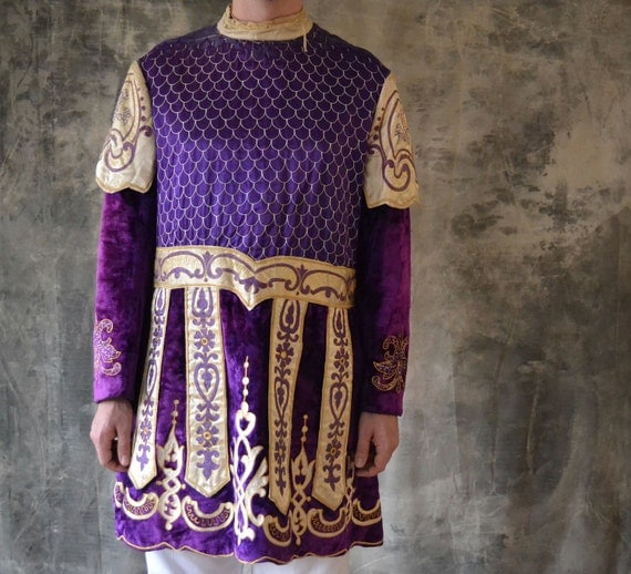 Odd Fellows Purple Velvet Military Robe Costume Renaissance