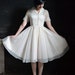 1950's White Organza Embroidered Summer Day Dress