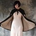Black Cape Edwardian Era Textured Silk