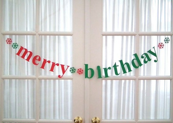 birthday banner christmas merry with 5280bliss by Christmas Banner Snowflakes. birthday