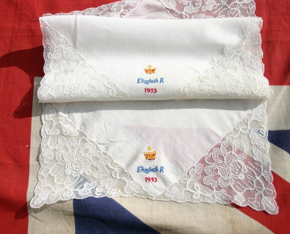 Queen Elizabeth II 1953 Coronation Souvenir Handkerchief