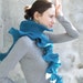 SALE... Ready to ship/// Felted scarf "Turquoise Ocean"