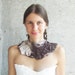 Brown felt necklace, felted wool bib collar, neck piece, rustic wedding holiday gift under 50
