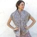 Leopard shibory scarf shawl nuno felting wool cape safari ethnic beige for her winter fashion