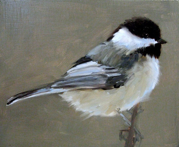 Black-capped Chickadee oil painting