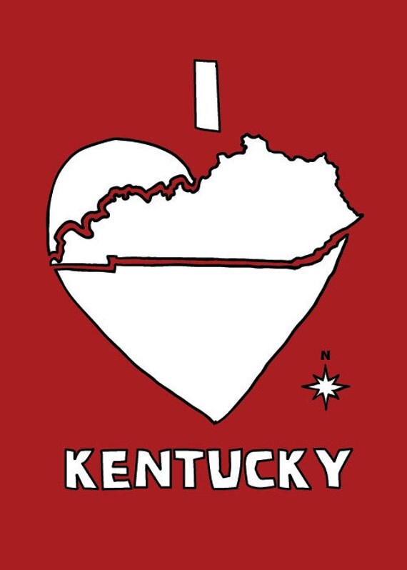 Items similar to I love Kentucky, 5x7 print on Etsy