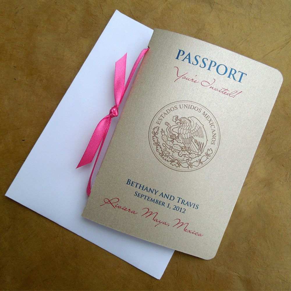 SAMPLE: Passport Wedding Invitation